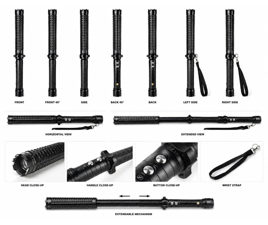 Tactical Defender Rechargeable Flashlight Stun Device